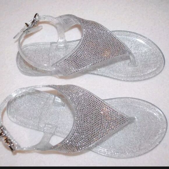 BRAND NEW RHINESTONES EMBELLISHMENTS JELLY CLEAR GLITTER SANDAL G1 - Picture 2 of 16